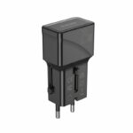 JELLICO universal travel adapter S6 PD 25W 1xUSB-C + 1xUSB QC3.0 Black