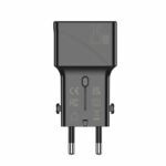 JELLICO universal travel adapter S6 PD 25W 1xUSB-C + 1xUSB QC3.0 Black