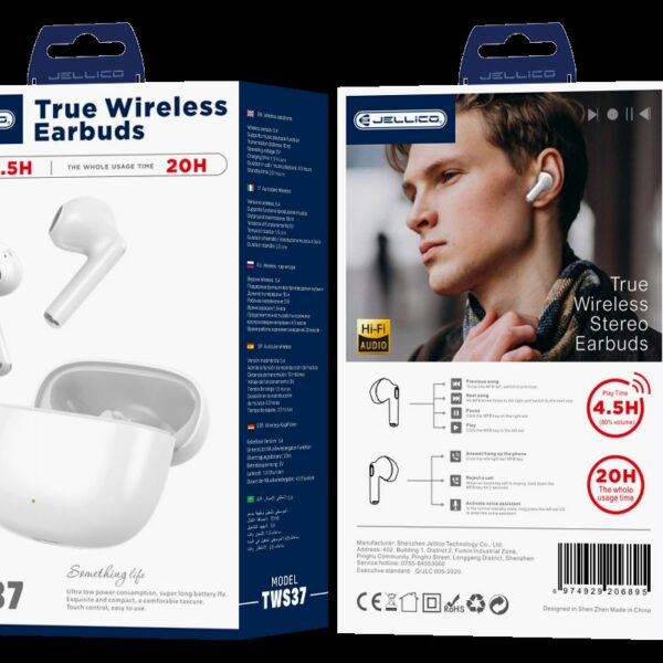 JELLICO wireless earphones TWS37 White