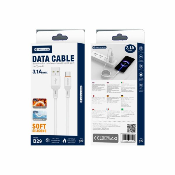 JELLICO cable B29 USB-C 3.1A 1M White