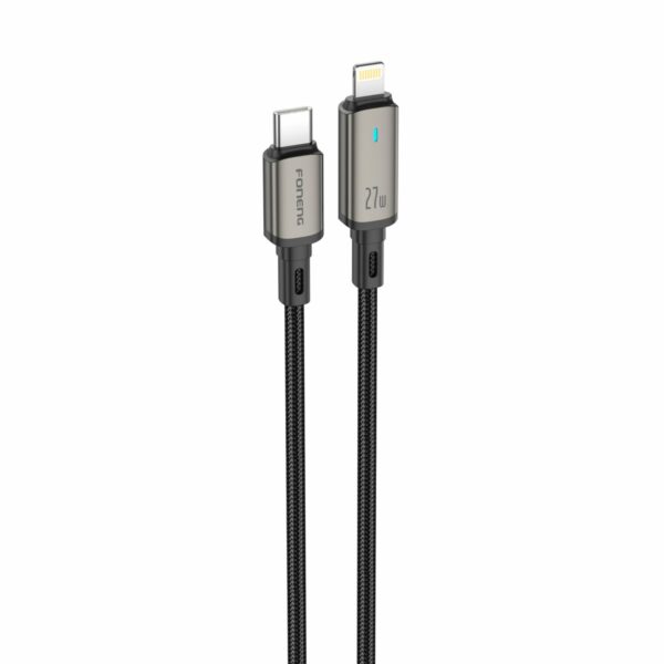 FONENG cable XS12 USB-C - Lightning PD 27W 1.2M Black