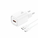 FONENG wall charger EU68 18W 1xUSB QC3.0 + cable USB-C White