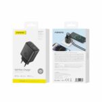 FONENG wall charger with a display MAX20-EU GaN PD 45W 1xUSB-C + 1xUSB QC3.0 Black