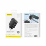 FONENG wall charger with a display MAX30-EU GaN PD 67W 1xUSB-C + 1xUSB QC3.0 Black