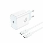 FONENG wall charger EU75 GaN PD 45W 1xUSB-C + cable USB-C - USB-C White