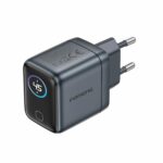 FONENG wall charger with a display TFT MAX70-EU GaN PD 45W 1xUSB-C + cable USB-C - USB-C Black