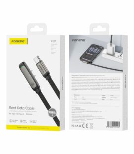 FONENG cable 90° elbow X127 USB-C - USB-C PD 60W 1.2M Black