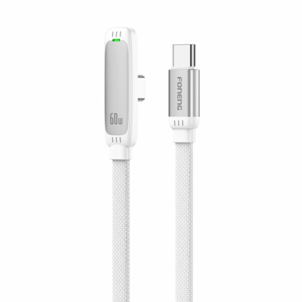 FONENG cable 90° elbow X127 USB-C - USB-C PD 60W 1.2M White